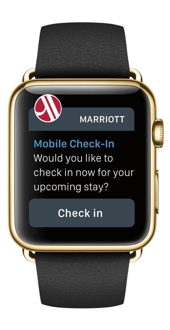 Mariott watch app lets you check in and out of the hotel