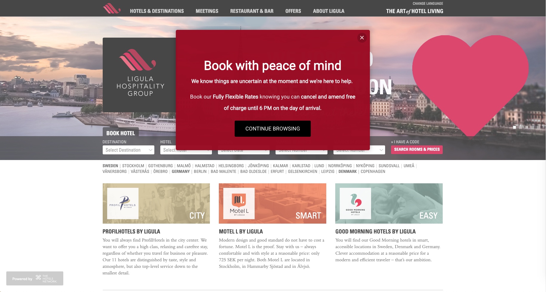 Ligula Hotels – Welcome Layer with a Reassuring Message — Photo by The Hotels Network