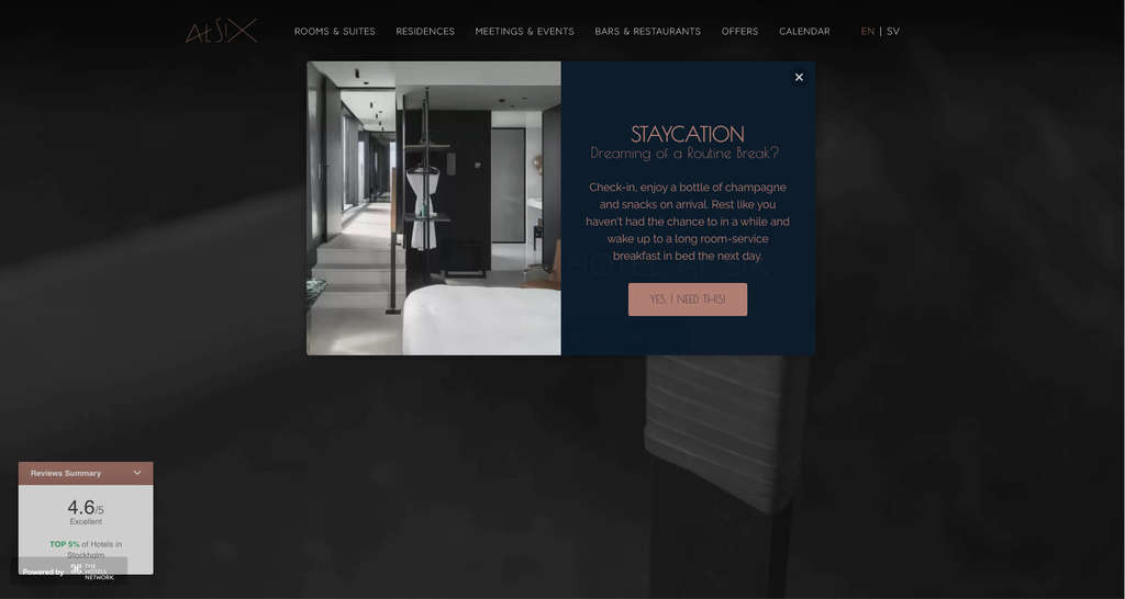 Hotel at Six – Promoting Staycations — Photo by The Hotels Network