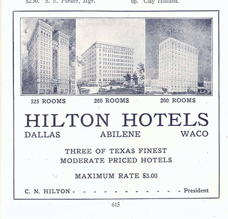 The Waco Hilton added innovations including cold running water and air conditioning to common areas.— Photo by Hilton