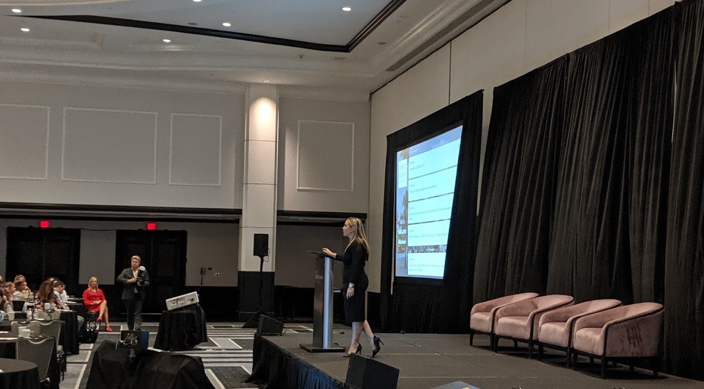 Colette Labis of Westgate Resorts providing a memorable Summit highlight when she detailed her incredible journey, culminating in finally taking action against Amoma. — Photo by Triptease