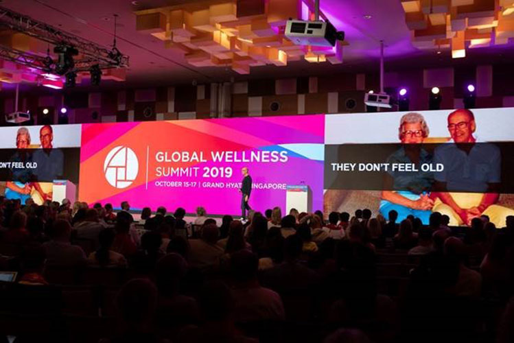 David Harry Stewart, founder and CEO of AGEIST, speaking at Global Wellness Summit (Photo Credit: Global Wellness Summit) — Photo by Mandarin Oriental
