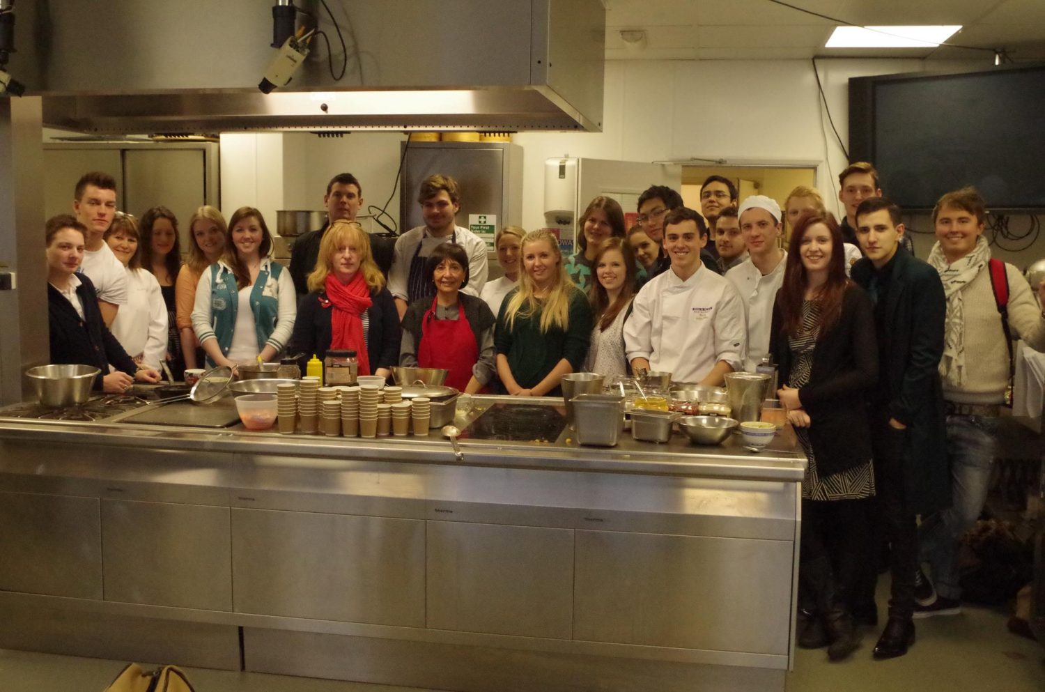 Food writer and broadcaster Madhur Jaffrey CBE, with students (2013)— Photo by The Oxford Cultural Collective