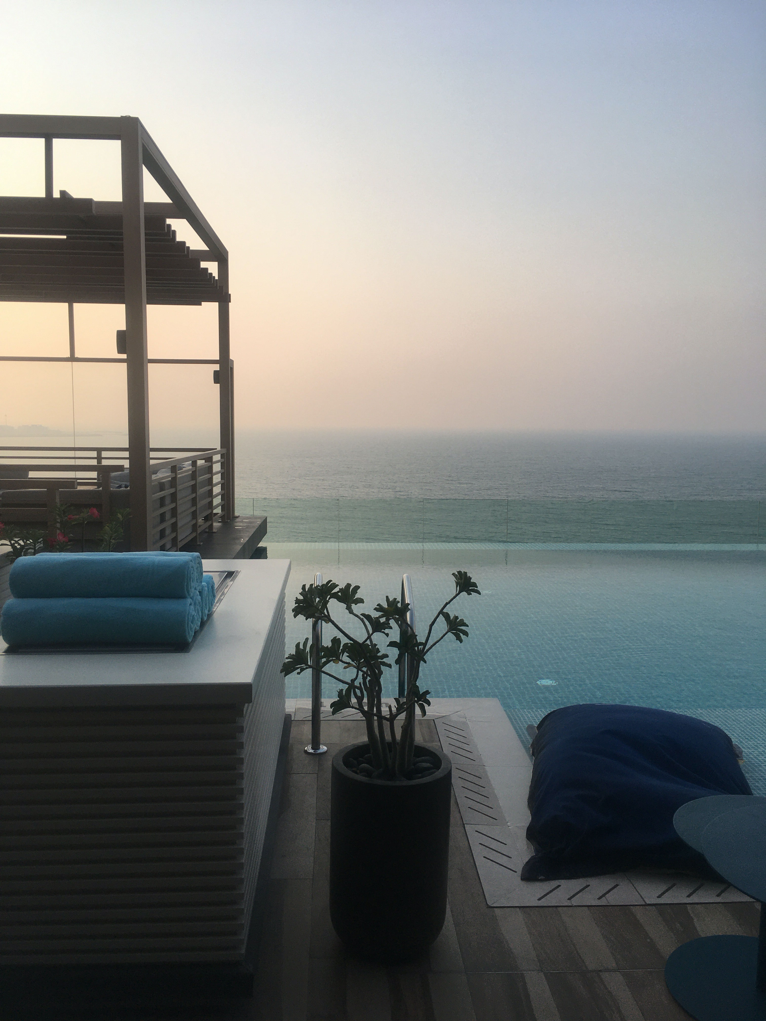 Looking out from the 6th Floor, Mandarin Oriental Jumeira, Dubai— Photo by Copyright Suzanne Godfrey