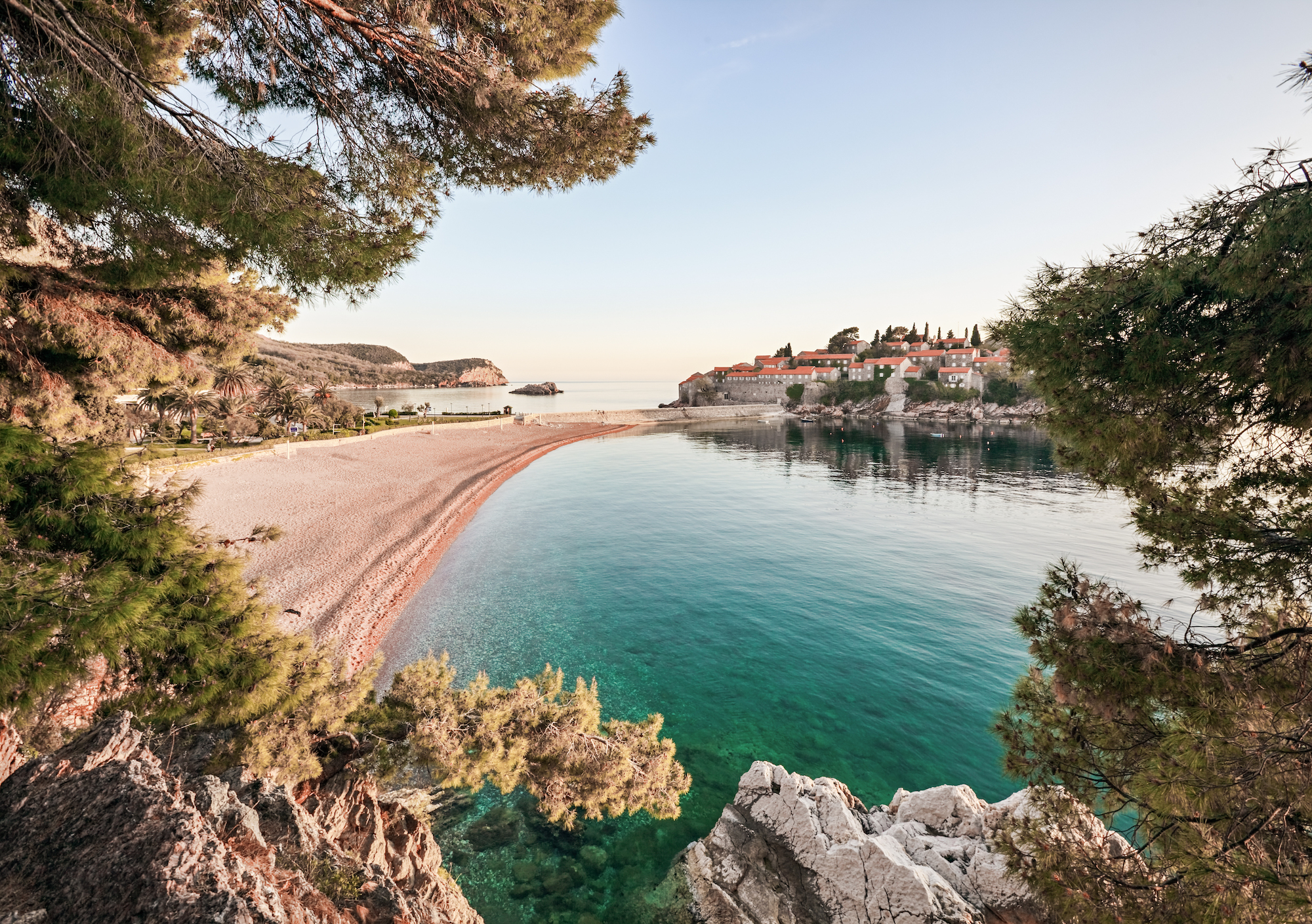 Red Beach in Sveti Stefan, Budva, Montenegro — Photo by Booking.com