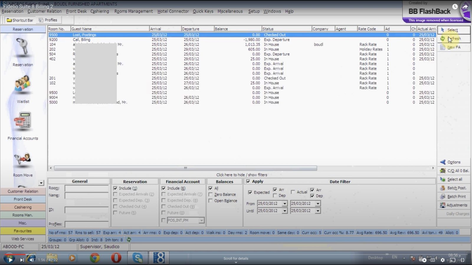 A SCREEN FROM FIDELIO SUITE 8 SHOWING THE SCREEN DATA LAYOUT. AT THE TIME A UNIQUE WAY TO PRESENT DATA EASILY FOR THE USER.
— Source: YOUTUBE, TRAINING SYSTEM