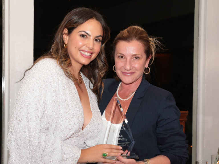 Ariela Kiradjian (BLLA) with Nile Tuzun at October 25th Awards Dinner | Westlake Village Inn — Photo by BLLA