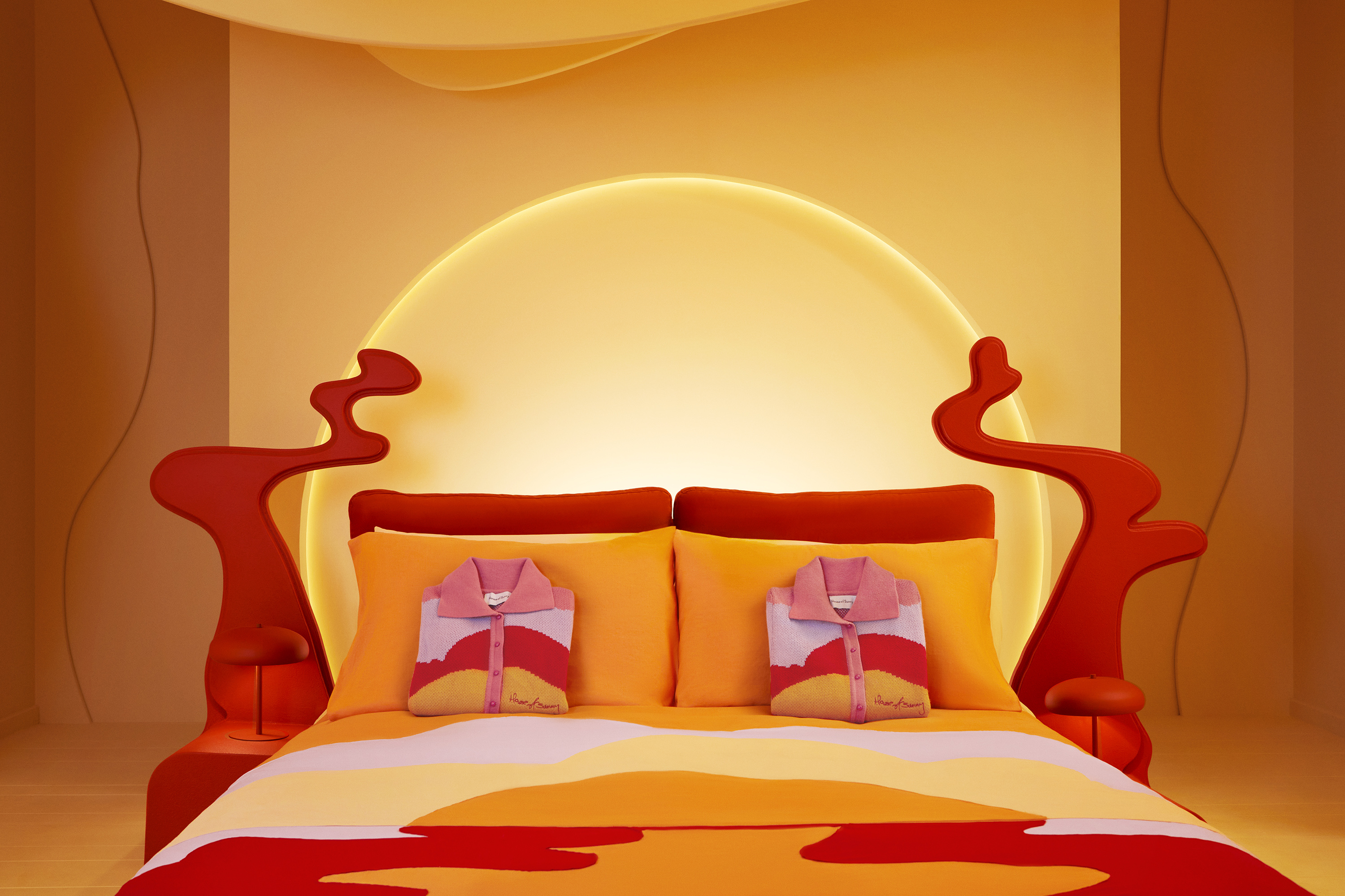 Founder Sunny Williams has taken his playfully patterned textiles and turning them into an immersive interior. — Photo by Airbnb