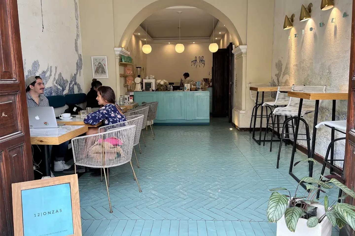 At 12 Onzas, Antigua, the coffee is direct from their farm, and they sell it on the shelves next to the counter. — Photo by EHL