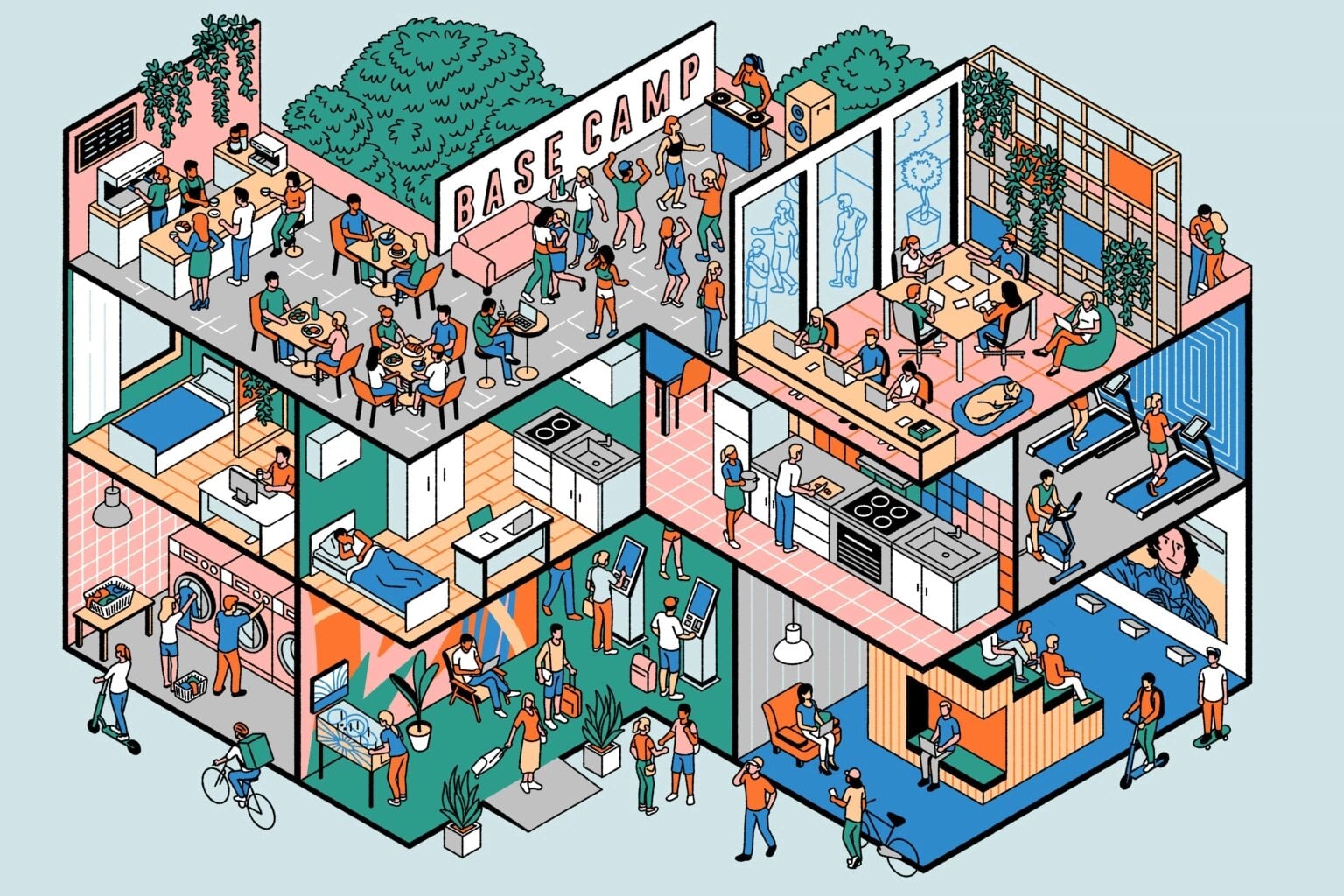 More design, more comfort and with premium services (fitness rooms, bars and events), BaseCamp residences are popular with both students and local residents.
 — Photo by Creative Supply