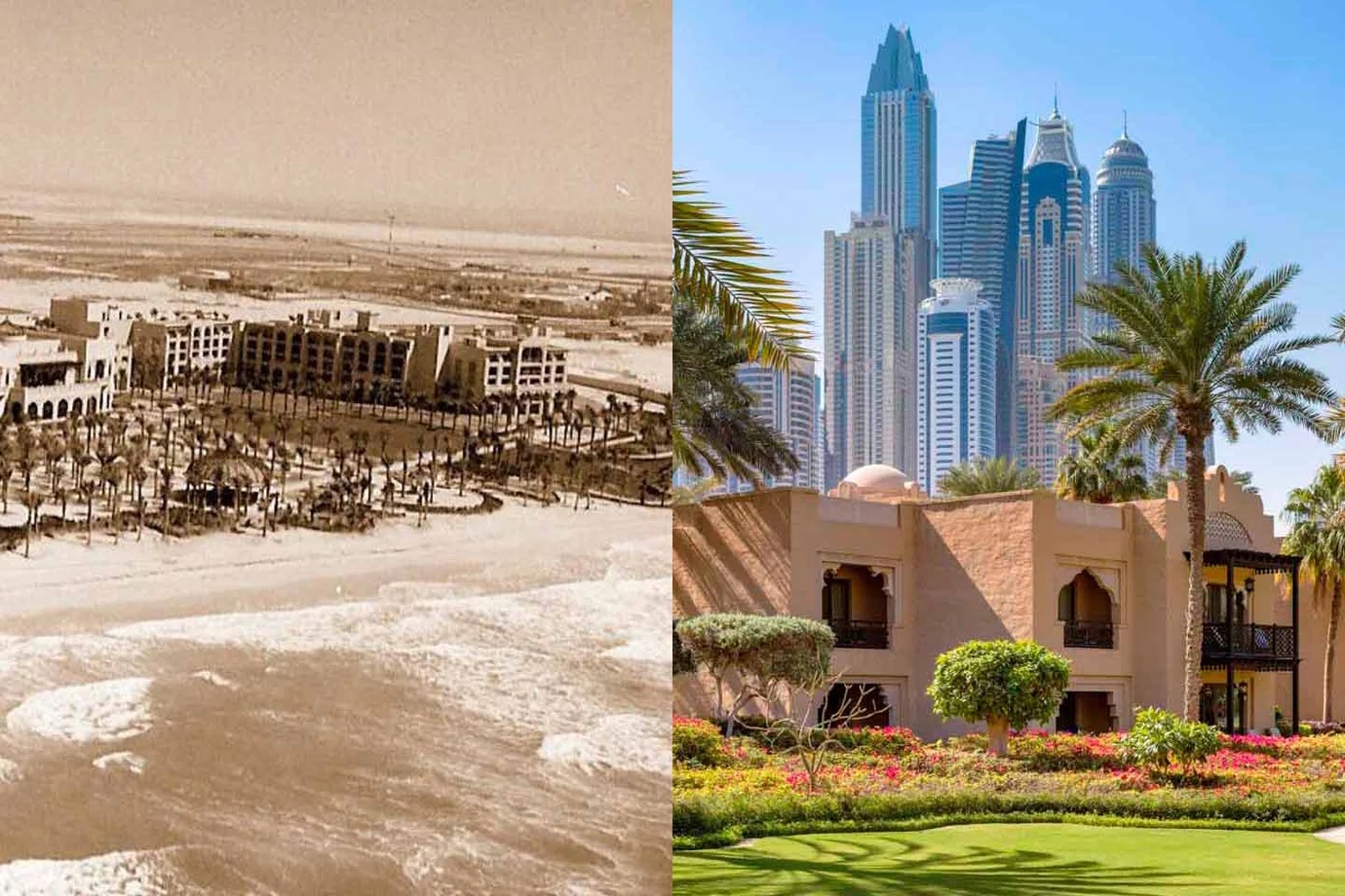 One&Only Royal Mirage Dubai in 1999 — Courtesy of the hotel // One&Only Royal Mirage, residences with skyline