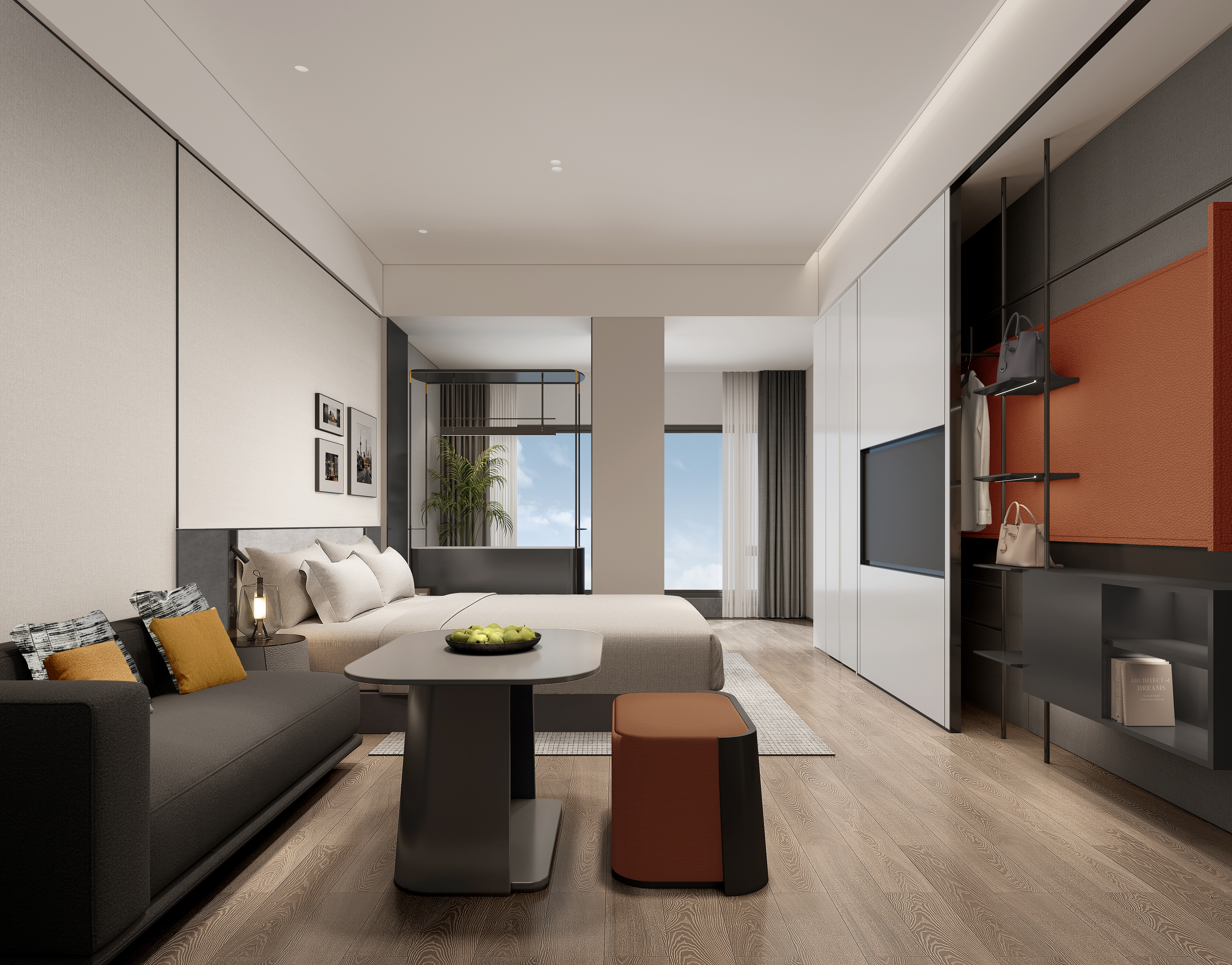 Artist’s impressions of a Quest studio apartment in Shanghai, China.
— Source: The Ascott Limited