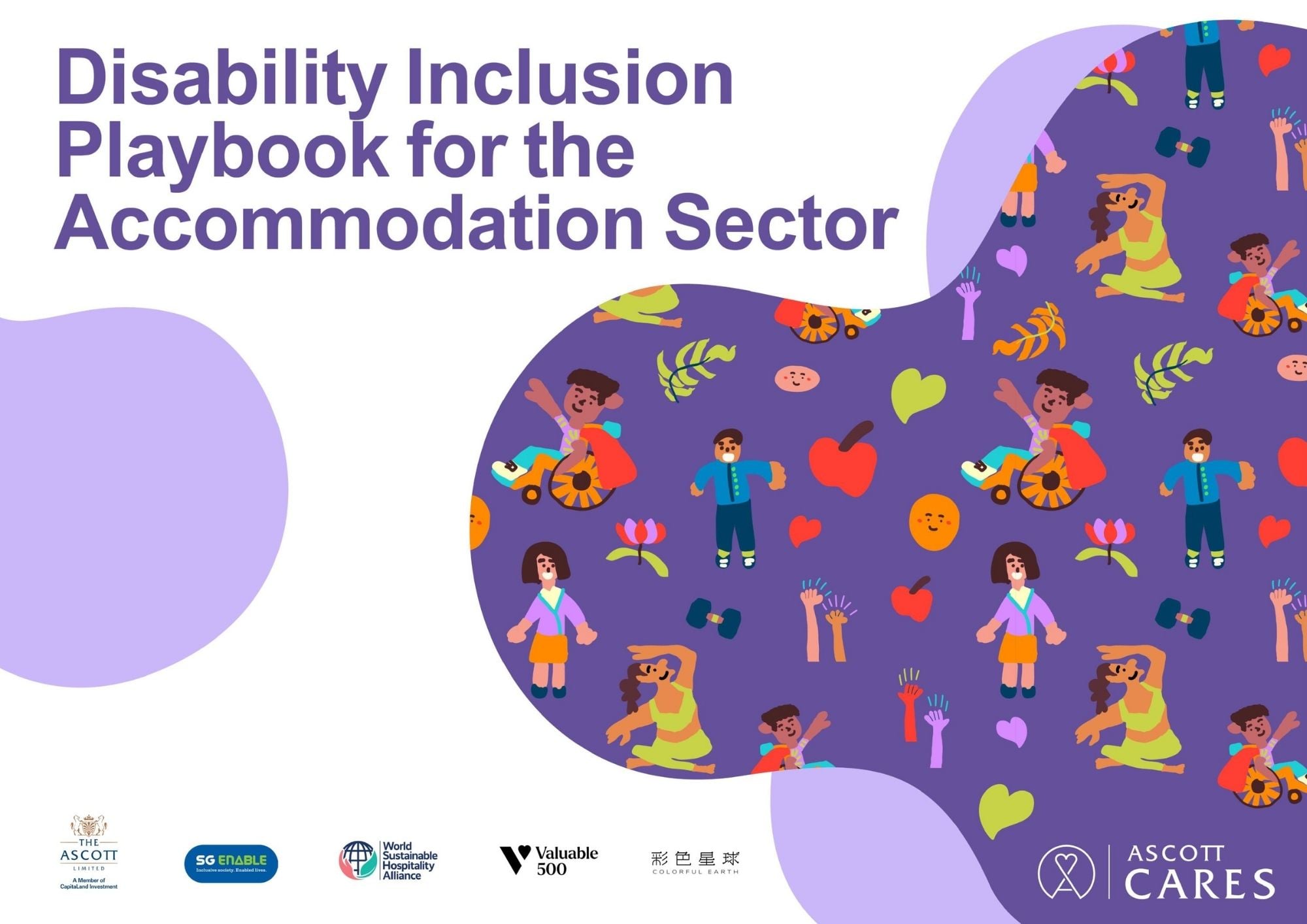 Co-created by artists supported by SG Enable’s i’mable Collective alongside Ascott associates, the design on the cover of the playbook is a visual representation of the collaboration and creativity at the heart of Ascott’s disability inclusion initiatives. — Photo by The Ascott Limited