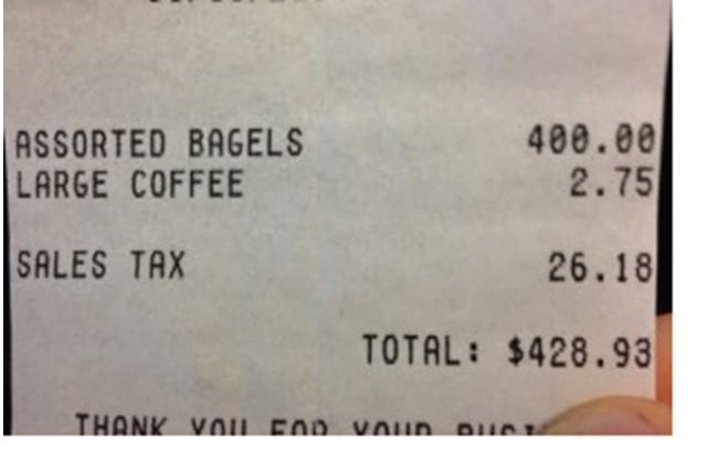 My $400 Bagel and Cup of Coffee This Morning