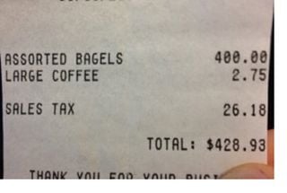 My $400 Bagel and Cup of Coffee This Morning