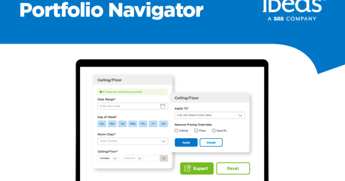 IDeaS Unveils Portfolio Navigator for Multi-Property Revenue Management Automation