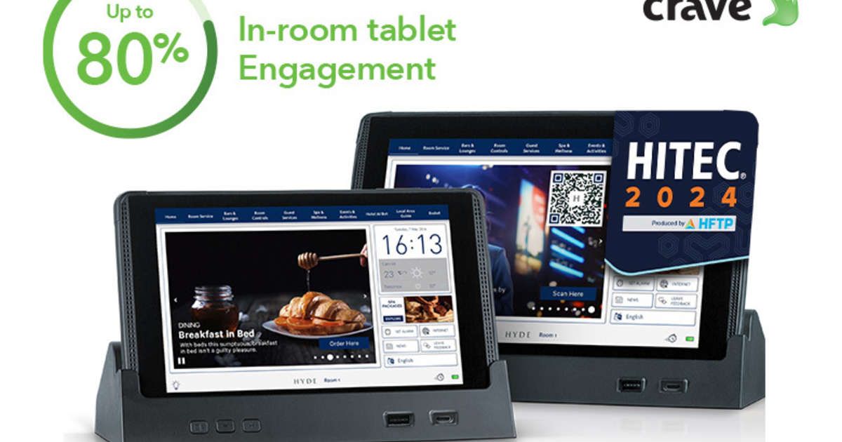 Crave Interactive to Showcase In-Room Tablets with Up to 80% Guest Engagement and Enhanced Crave AI at HITEC 2024