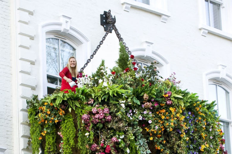 The world’s largest hanging flower basket unveiled at Hotel Indigo