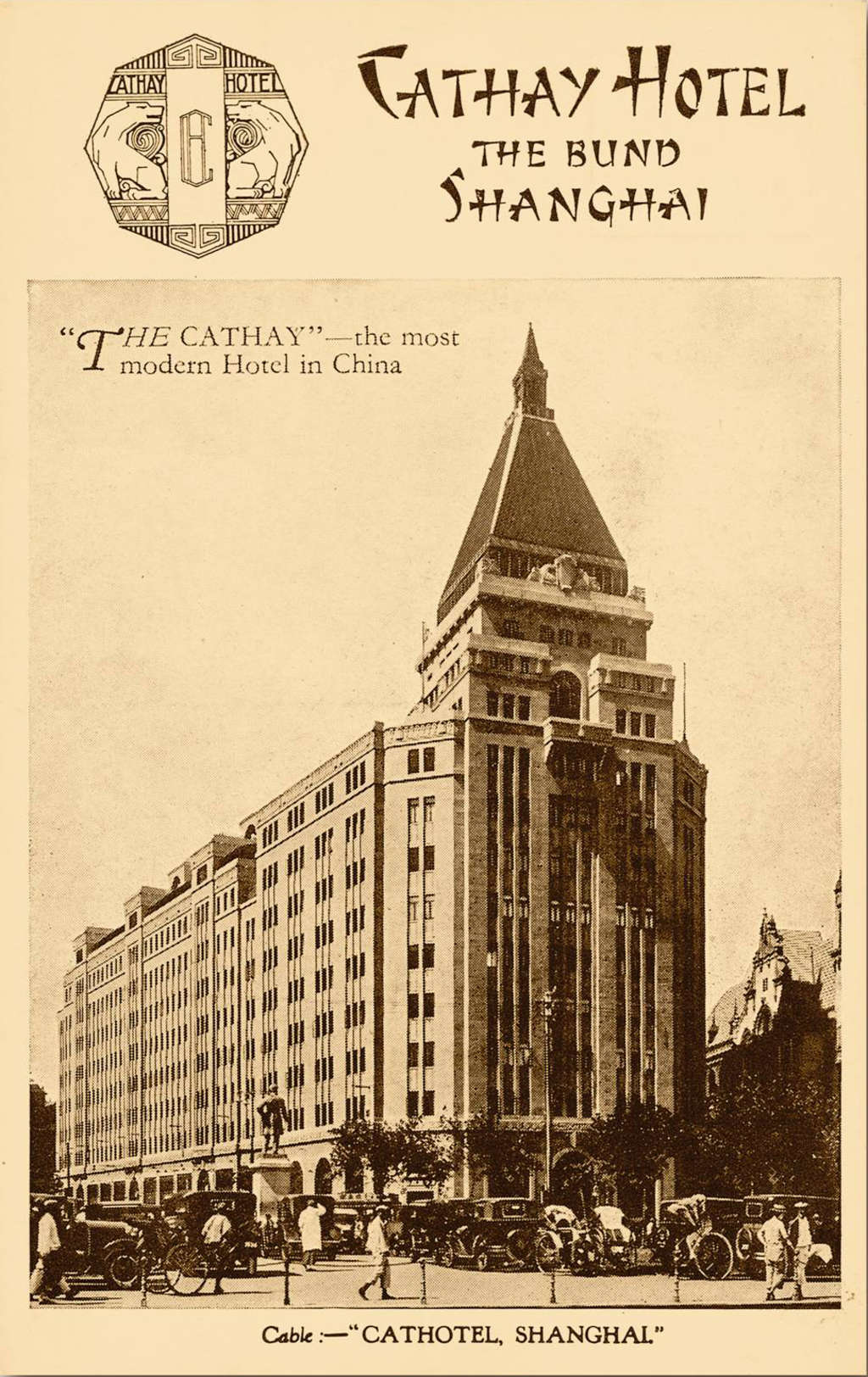 The Peace Hotel (Chinese: 和平饭店) is a hotel on The Bund in Shanghai, China which overlooks the Huangpu River. The hotel today operates as two separate businesses. The North Building, built as Sassoon House, originally housed the Cathay Hotel and is today the Fairmont Peace Hotel. The South Building was built as the Palace Hotel and is today the Swatch Art Peace Hotel . The two buildings both face the Bund, but are divided by the famous Nanjing Road, arguably the busiest street in Shanghai. More info on wikipedia.org— Photo by FRHI