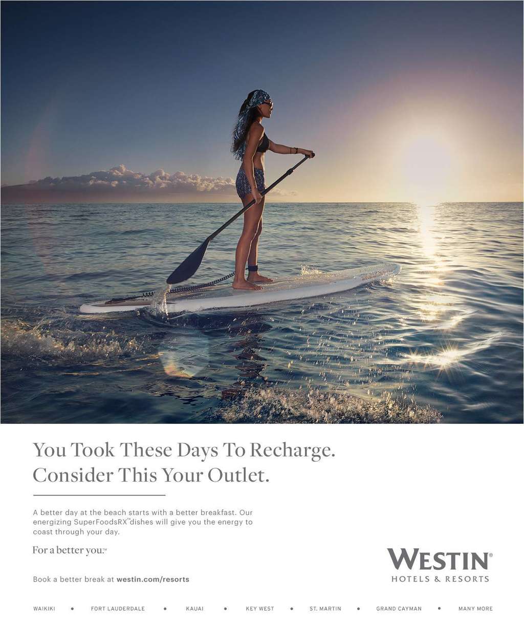 Westin's New Resort Advertising Campaign reminding guests to take better vacation days — Photo by Starwood
