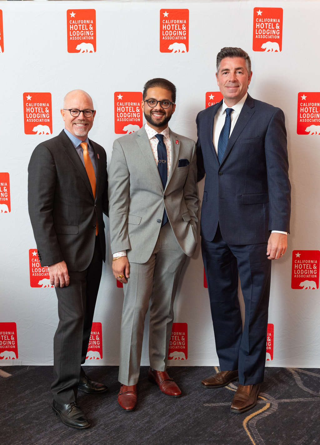 Pictured Left to Right: Lynn Mohrfeld, CAE, President & CEO, California Hotel & Lodging Association, Bijal Patel, CHA, Vice President, Coast Redwood Hospitality, and Chip Rogers, President & CEO, American Hotel & Lodging Association — PR Newswire