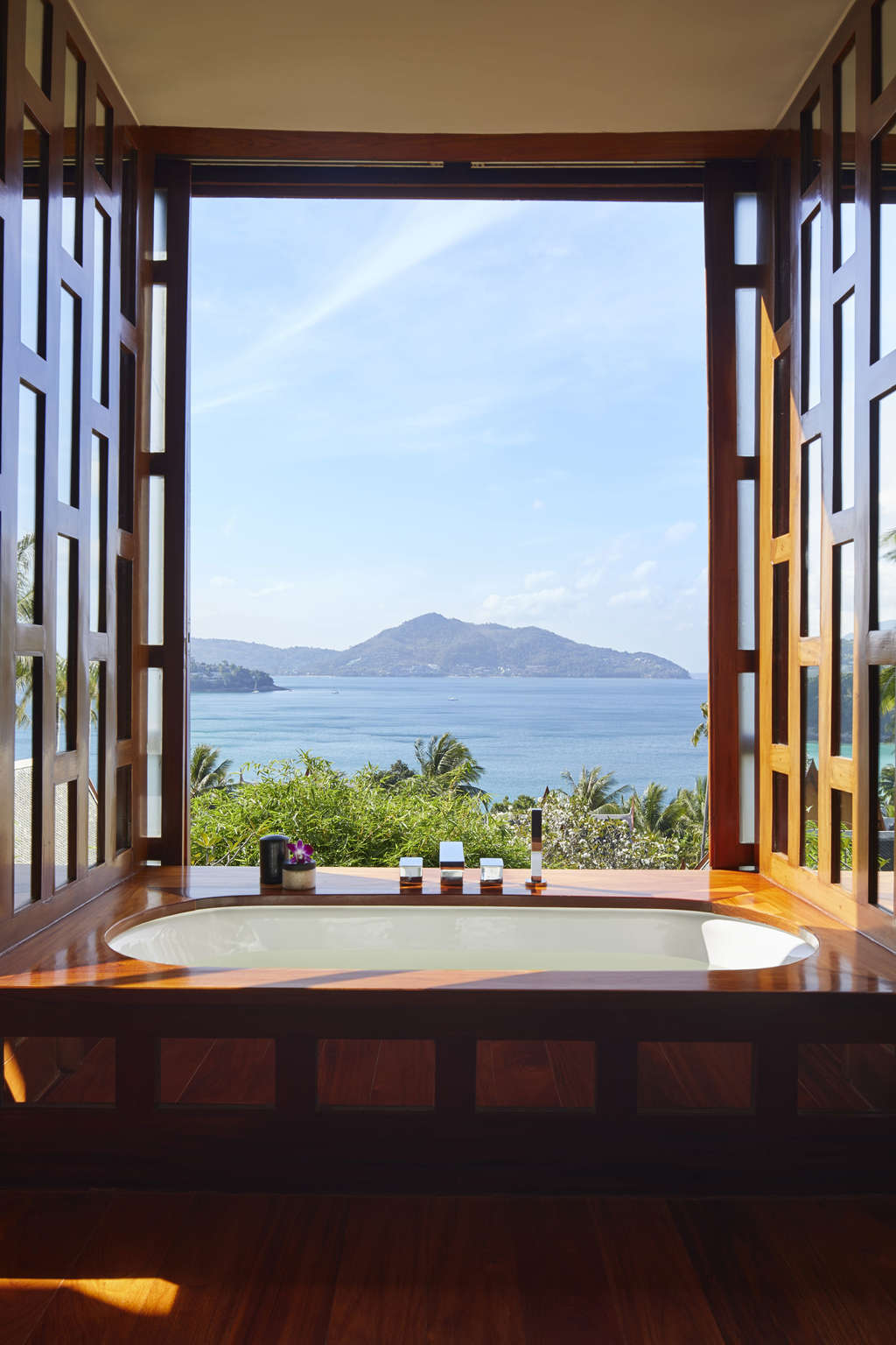 Villa bathroom with view, Amanpuri, Thailand— Photo by courtesy Aman