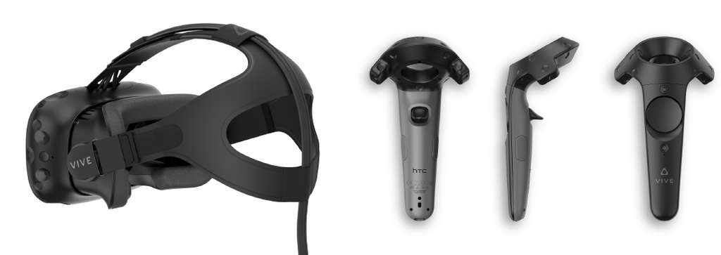 VR HMD and controllers (wands).— Source: EHL