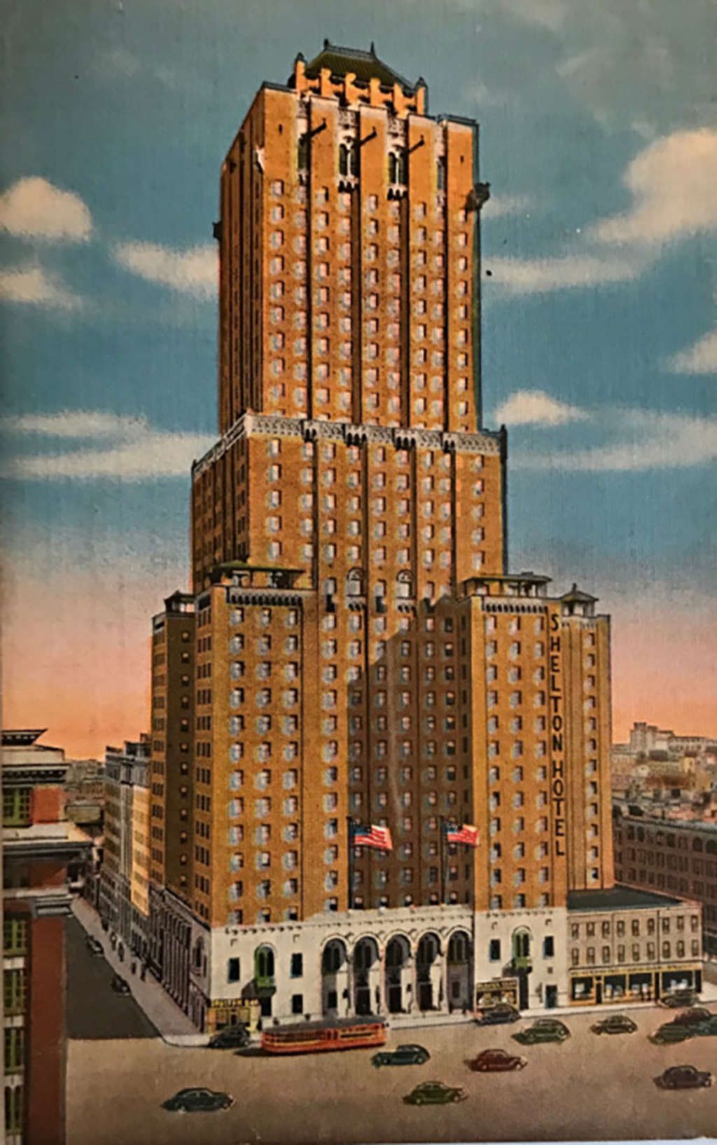 安西水丸 版画作品(Shelton Hotel) Lexington Avenue, Shelton Hotel - 1920s