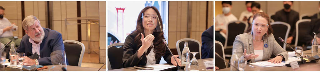 (from left) Bill Heinecke, Chairman/Founder Minor International; Proudputh Liptapanlop, Executive Director, Proud Group; Marisa Sukosol, President of the Thailand Hotel Association. — Photo by C9 Hotelworks Ltd.