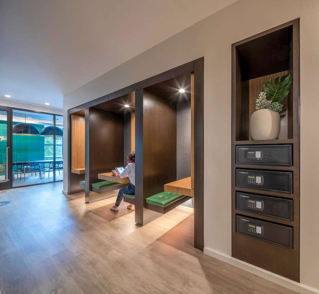 People can skip the commute to and from far away offices by choosing to work from lobbies closer to their homes. 
— Photo by © David Whitcomb