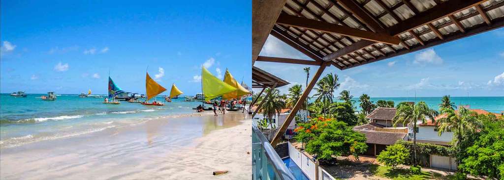 (l)Porto De Galinhas, Brazil - (r)Solar Porto Rico — Photo by Booking.com