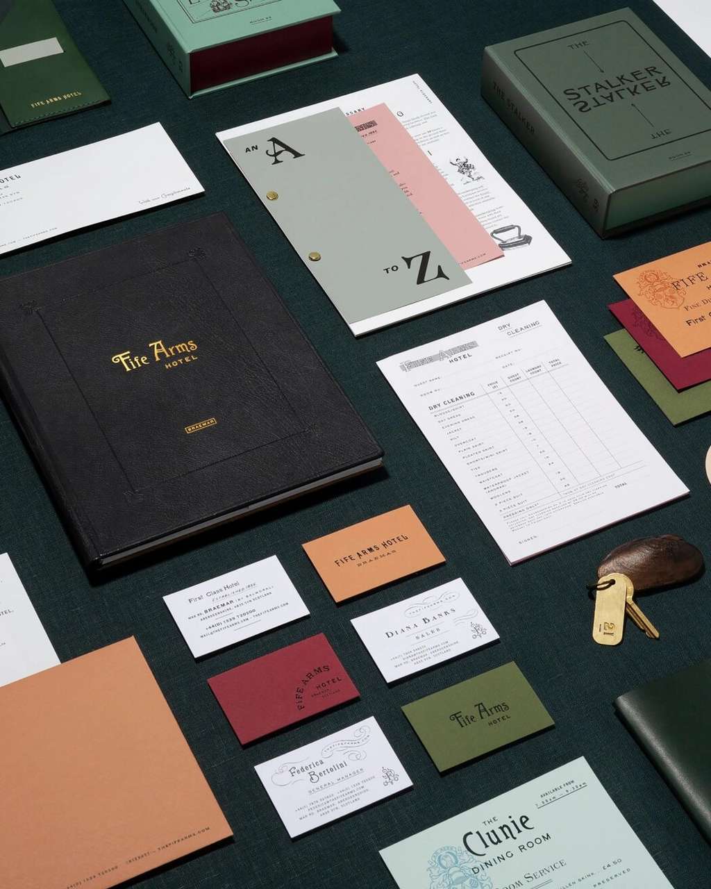 Stationery is a useful and inexpensive way to display a hotel’s identity. At the Fife Arms, the sheer range of stationery matches the hotel’s maximalist design ethos and quirky personality.
— Source: Creative Supply