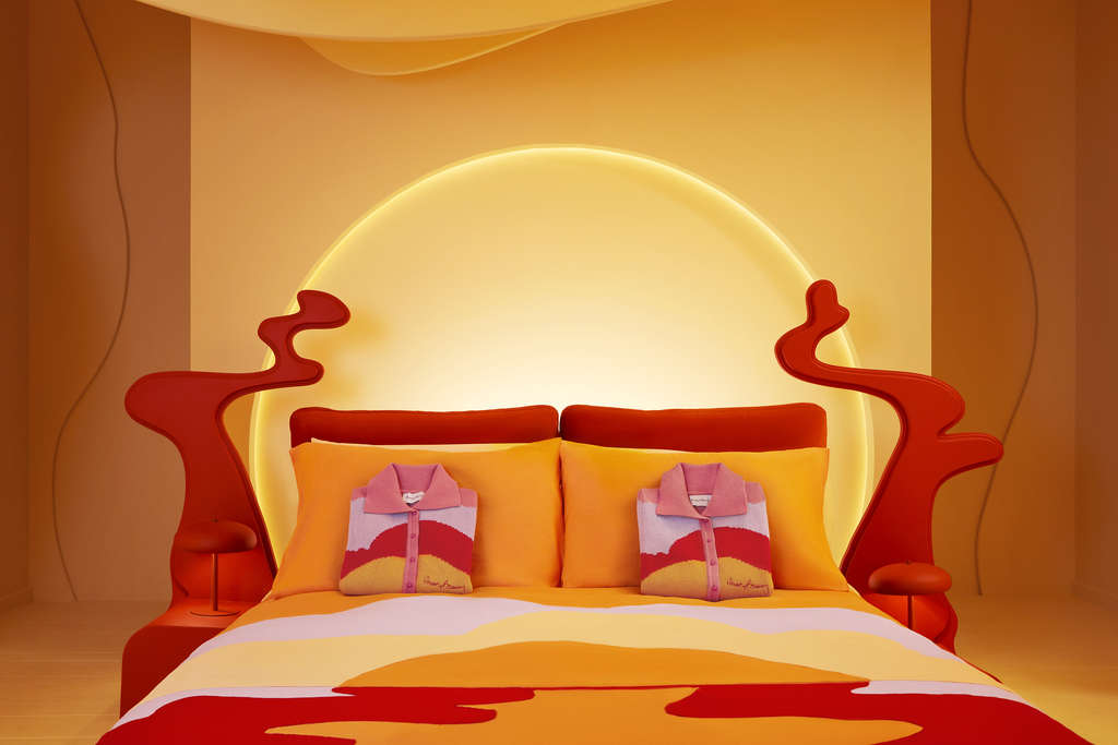 Founder Sunny Williams has taken his playfully patterned textiles and turning them into an immersive interior. — Photo by Airbnb