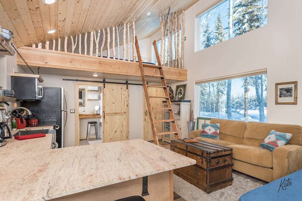 Where better to welcome Santa than right in his own backyard? This cabin in North Pole, Alaska provides the ideal spot. — Source: Airbnb