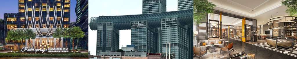 From left to right: Palm Springs Hotel Chengdu Vignette Collection, Hotel Indigo Chongqing Chaotianmen, voco Beijing Temple of Heaven — Photo by IHG