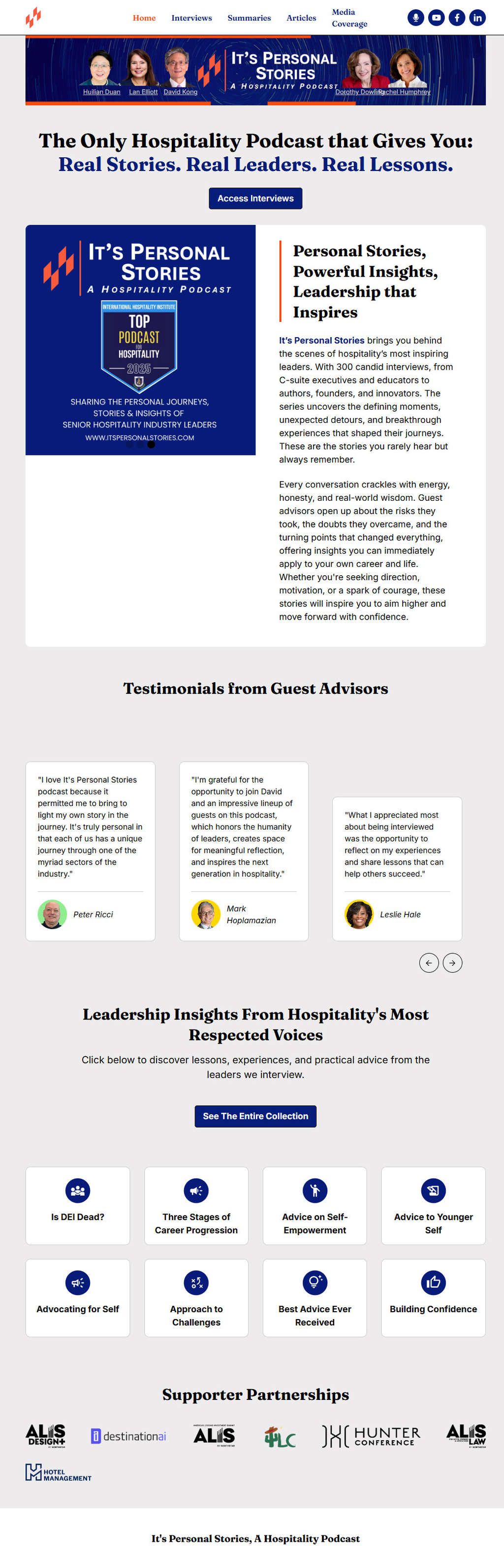 It’s Personal Stories, A Hospitality Podcast Launches New Website— Source: It’s Personal Stories, A Hospitality Podcast